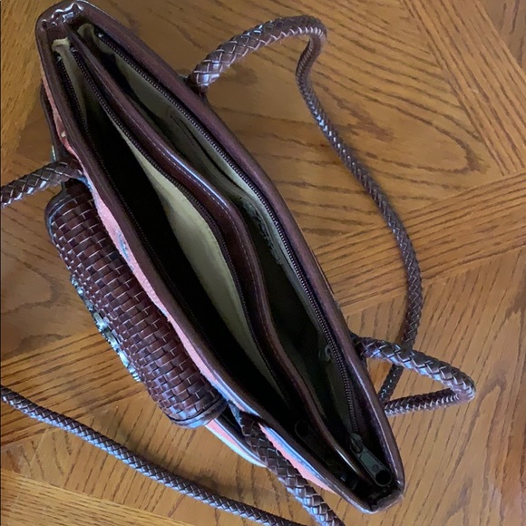 Leather and textile purse - Picture 3 of 5